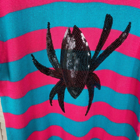 Spider Gwen blue and pink striped sweater Medium - Picture 6 of 9